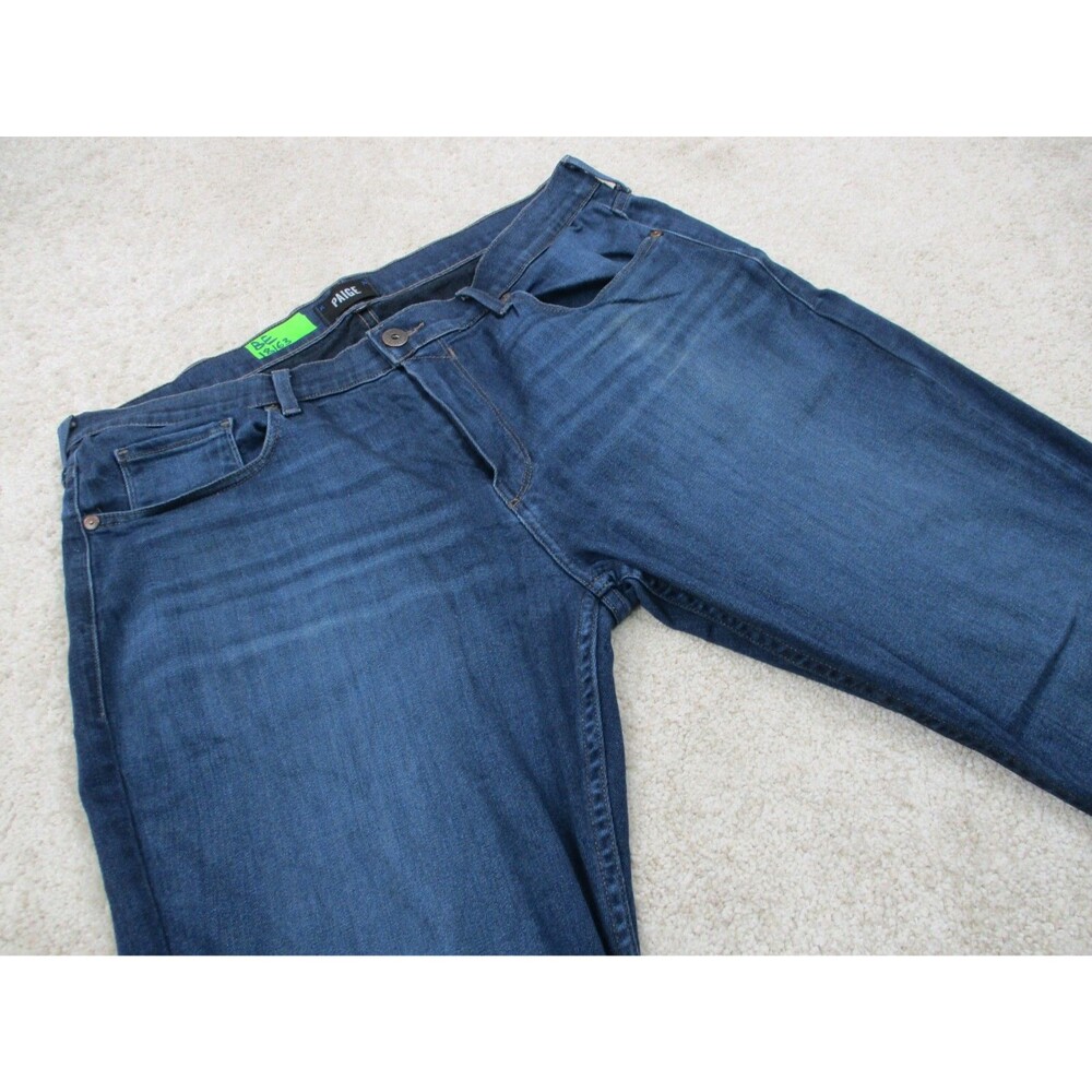 Paige Jeans Mens 38 Federal Blue Straight Leg Denim Stretch Casual 38x33 - Picture 4 of 11
